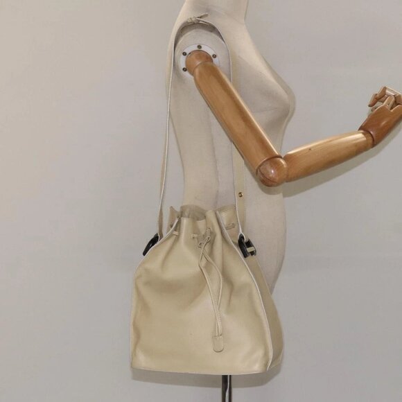 GUCCI Shoulder Bag Leather Beige Auth - Picture 1 of 16